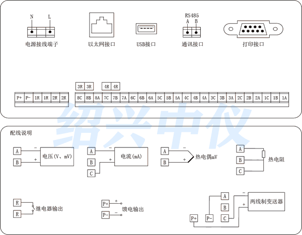 8通道無(wú)紙記錄儀接線圖